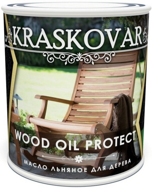 Масло льняное для дерева Kraskovar Wood Oil Protect 0.75л