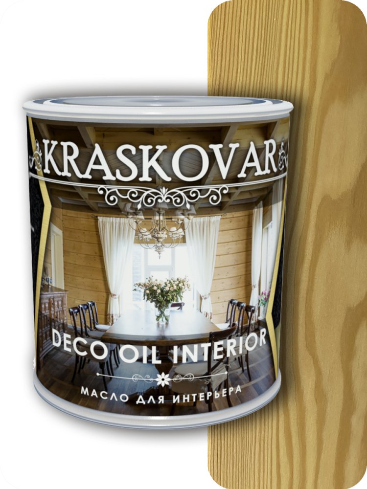 Масло для интерьера Kraskovar Deco Interior Бесцветное 0,75л