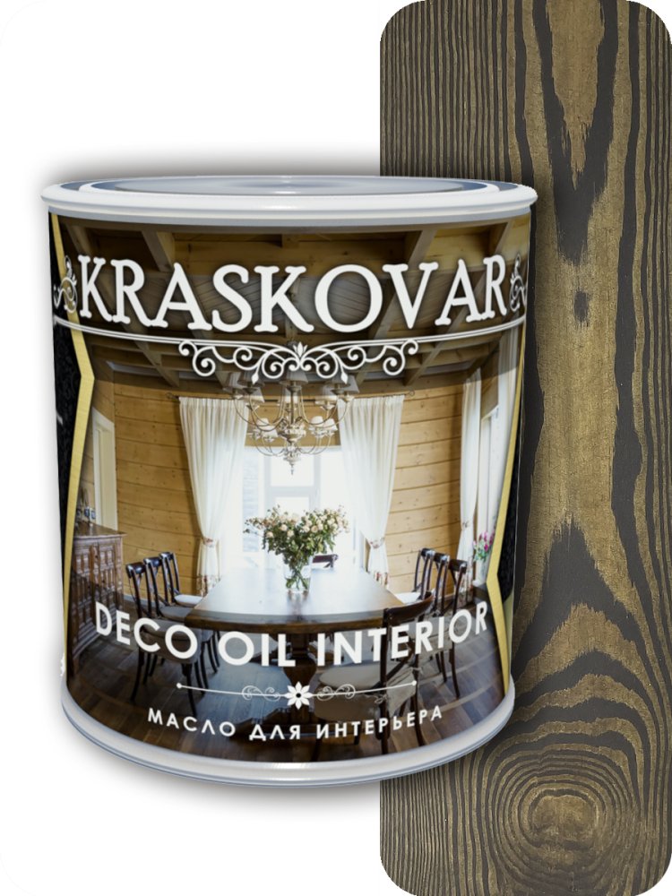 Масло для интерьера Kraskovar Deco Interior Эбеновое дерево 0,75л