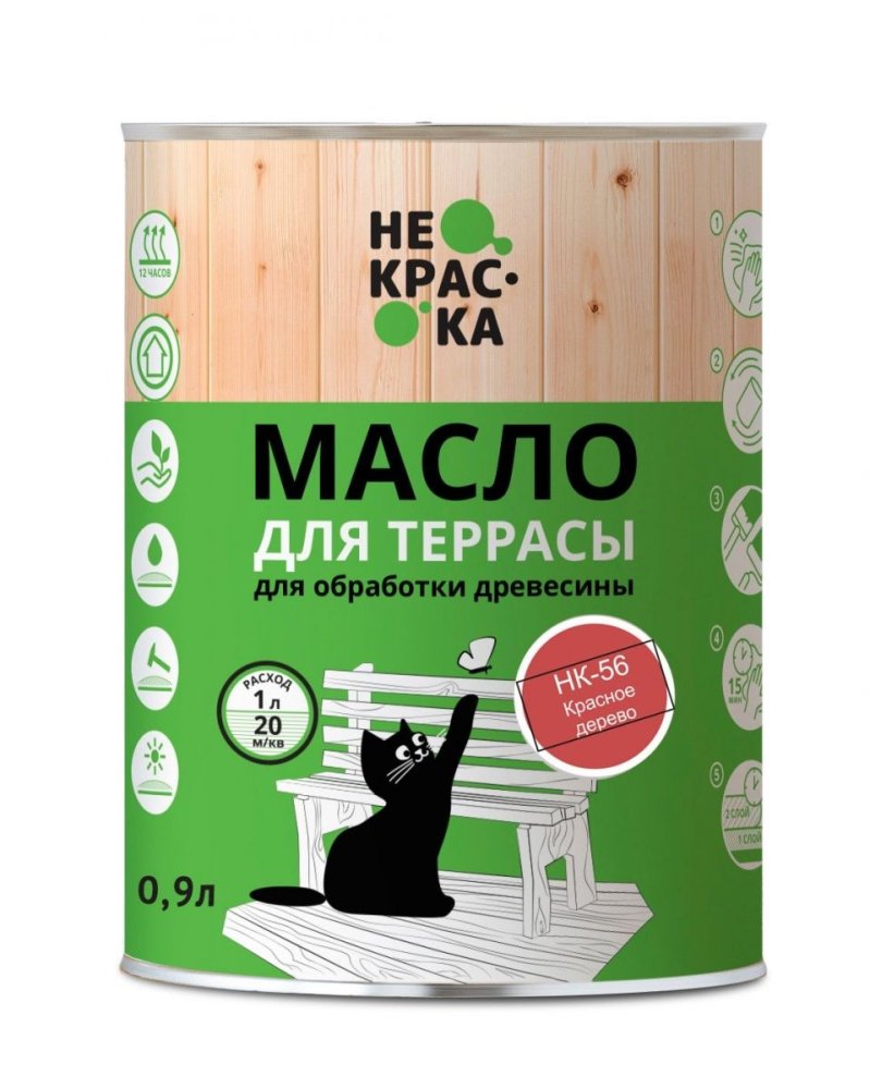 Масло для террас КРАСНОЕ ДЕРЕВО "Не краска"  НК 56  0,9л