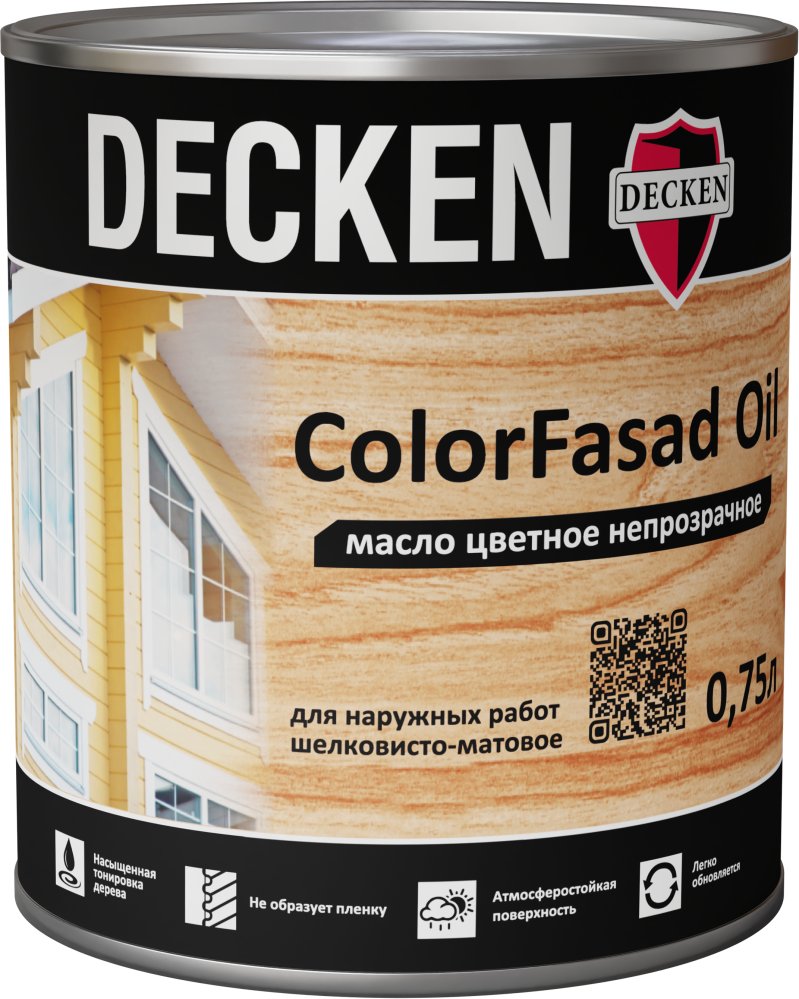 Масло цветное непрозрачное Decken Color Fasad Oil Trand темно-коричневое 0,75л