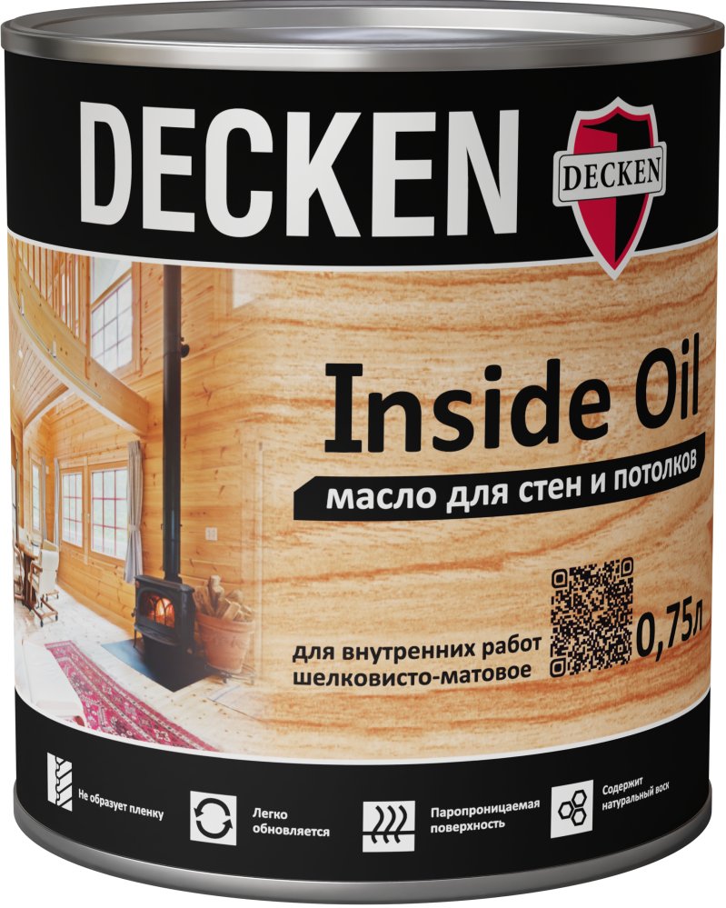 Масло для стен и потолков Decken Inside Oil Spice белое 0,75л