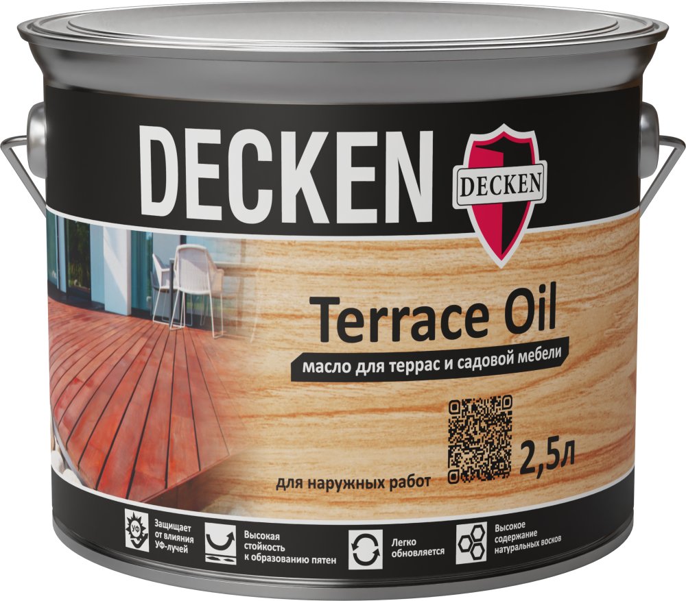 Защитное масло для террас DeckenTerrace Oil Spice белое 2,5л