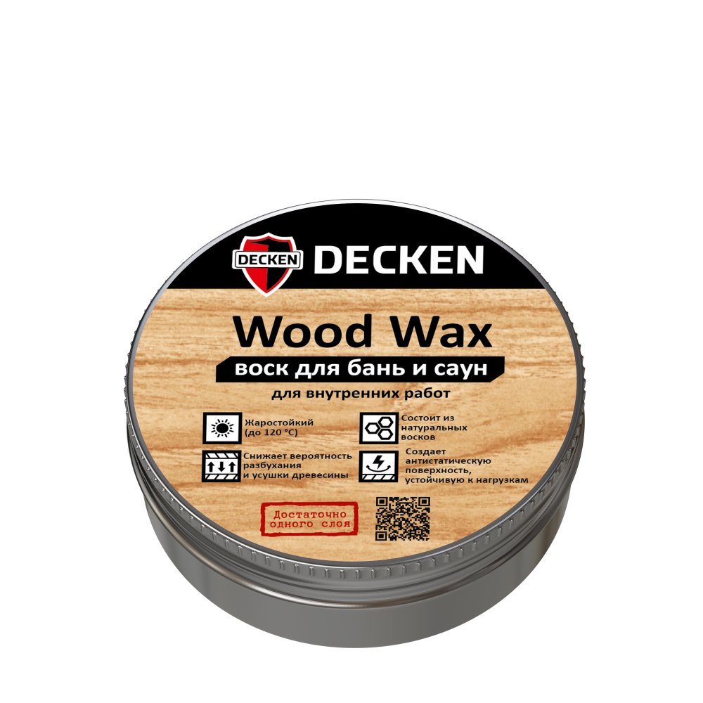 Термостойкий воск для бани и сауны Decken Wood Wax 0,5л.