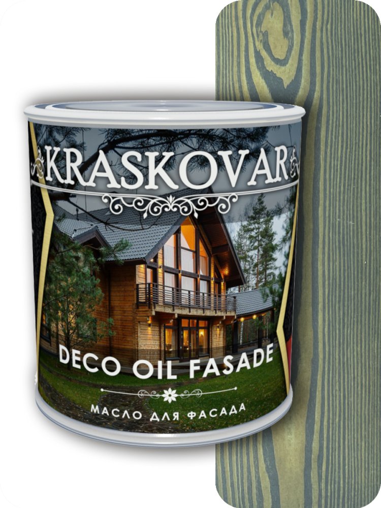 Масло для фасада Kraskovar Deco Oll Fasade Бирюза 0,75л