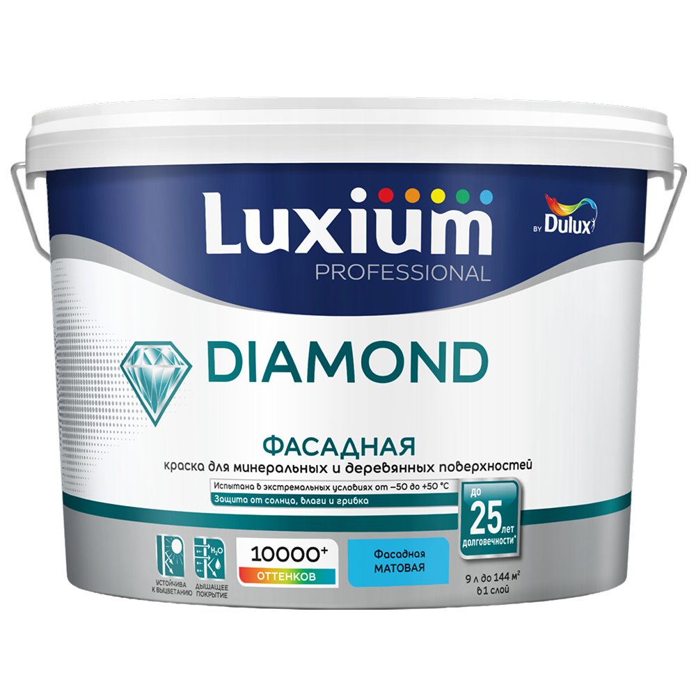 Краска фасадная Luxium Professional Diamond гладкая база ВW 9л