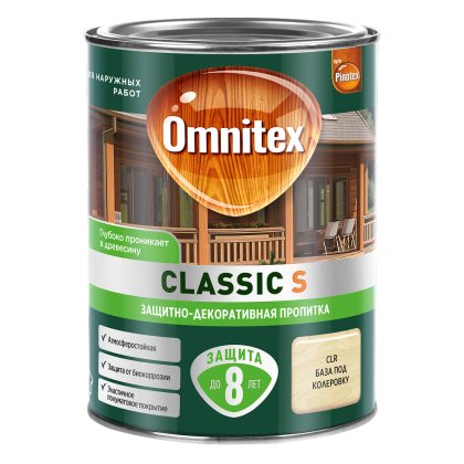 Защитно-декоративная пропитка Omnitex Classic S сосна 0,9л.