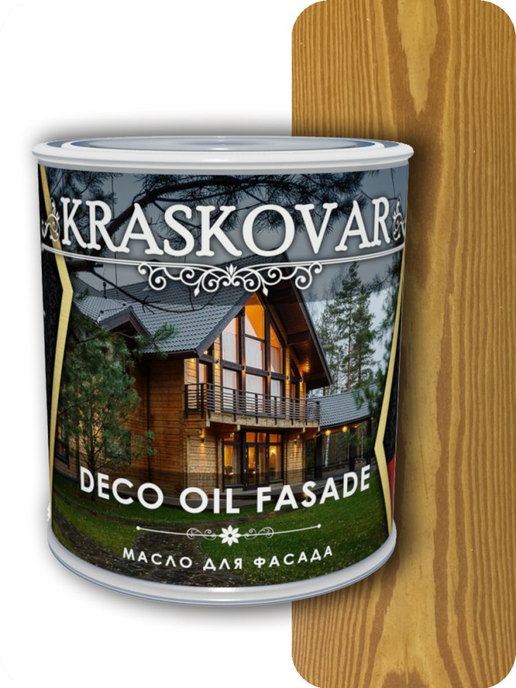 Масло для фасада Kraskovar Deco Oll Fasade Тик 0,75л