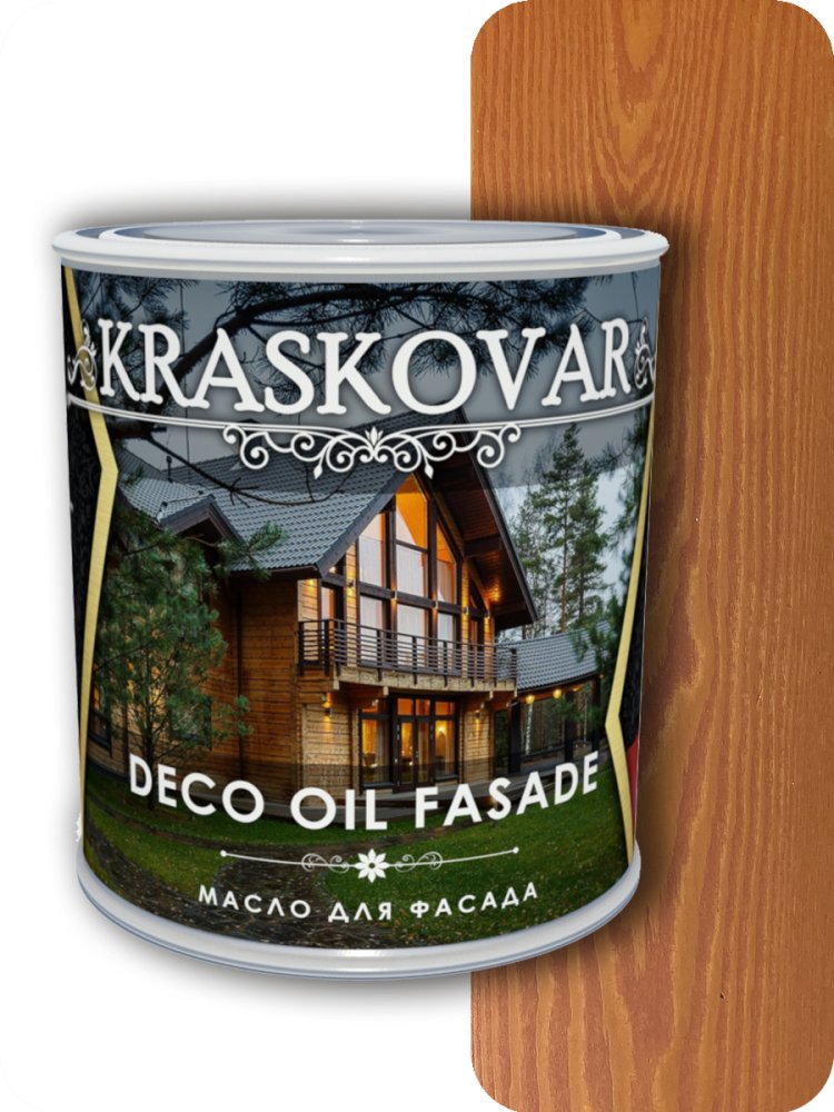 Масло для фасада Kraskovar Deco Oll Fasade Лиственница 0,75л